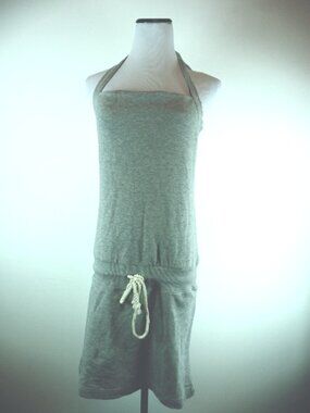 Y3 YOHJI YAMAMOTO ADIDAS GRAY halter dress xs i38 cotton terry NWT